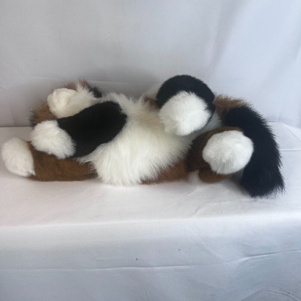 Ty Cat Maggie the Calico Cat 1995 Classic Line Plush Stuffed Animal Red Bow - Picture 2 of 10